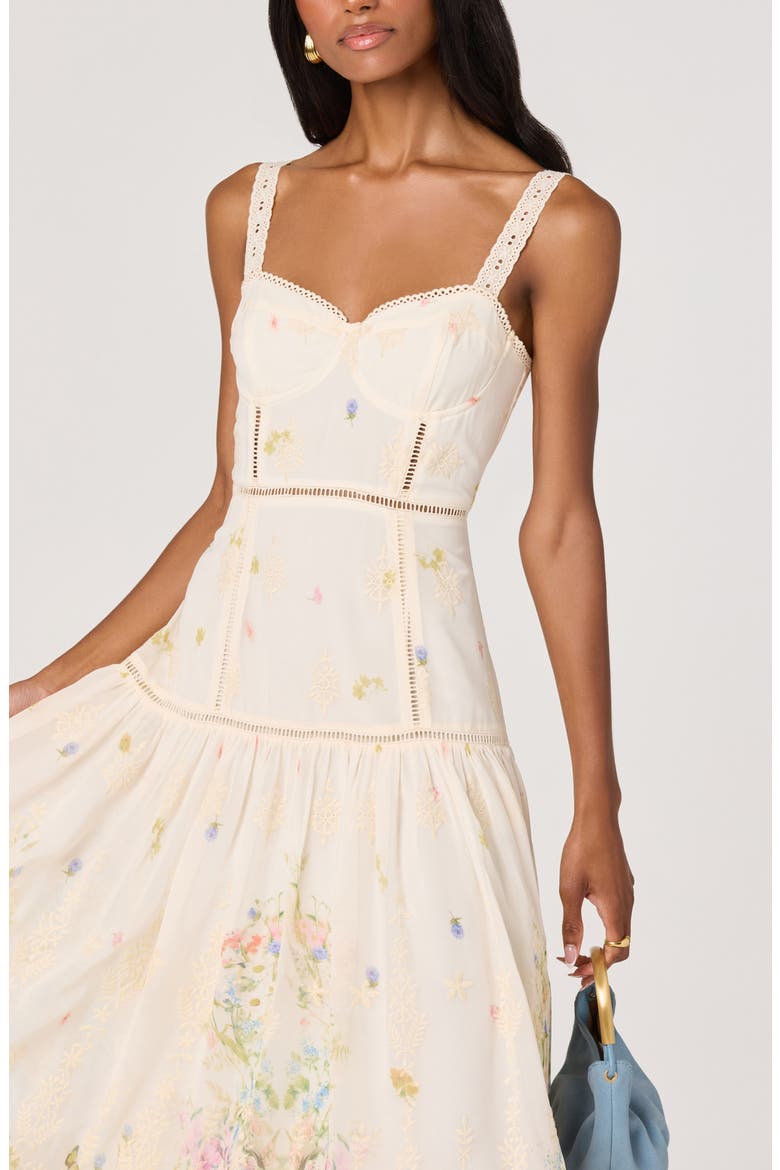 Pellagia Eyelet Maxi Dress, Alternate, color, CREAM MULTI FLORAL