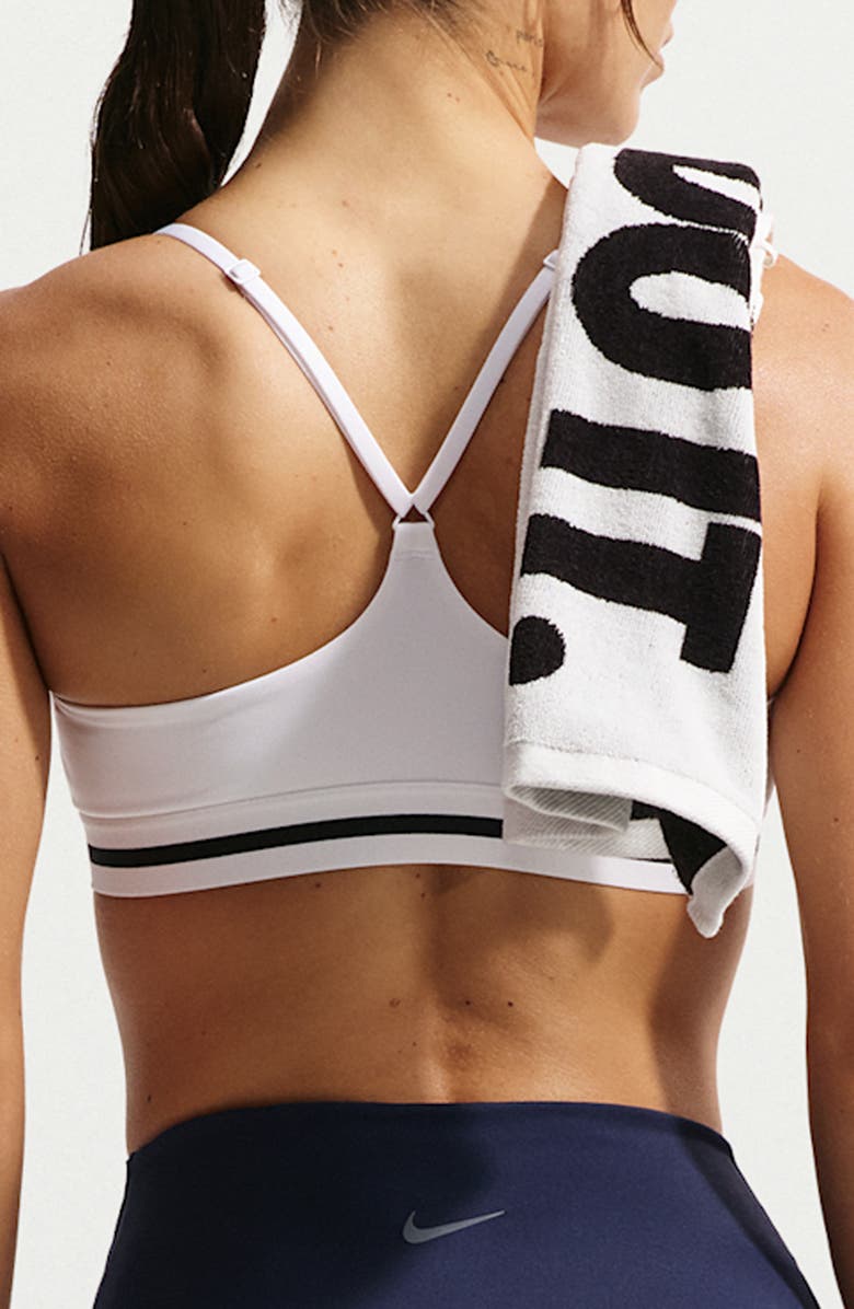 Nike Indy Dri-FIT Sports Bra, Alternate, color, White/ White/ Black/ Black