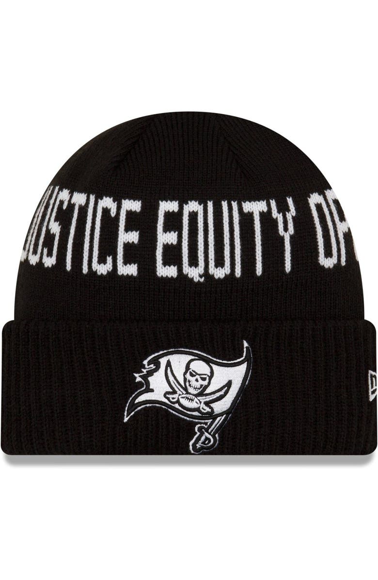 New Era Men's New Era Black Tampa Bay Buccaneers Team Social Justice Cuffed Knit Hat, Alternate, color, 