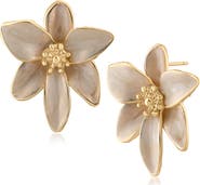 JARDIN Iris Floral Enamel Statement Earrings