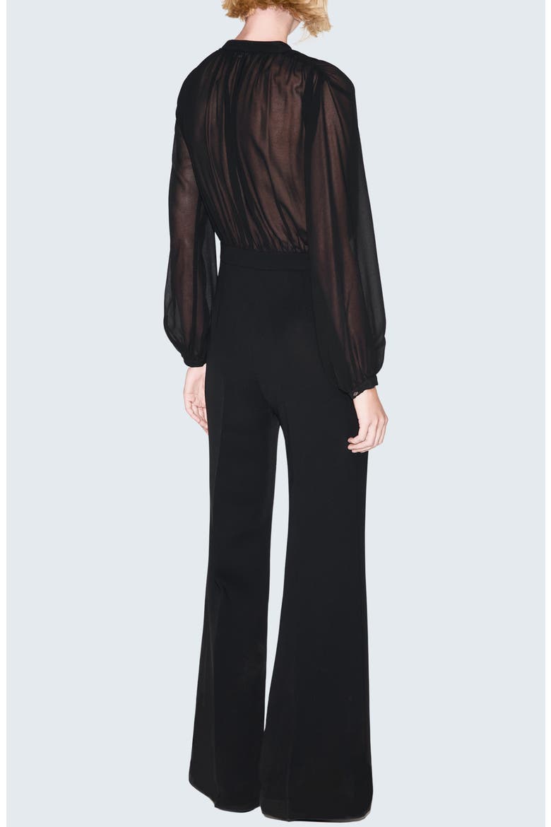 Long Sleeve V-Neck Jumpsuit, Alternate, color, BLACK