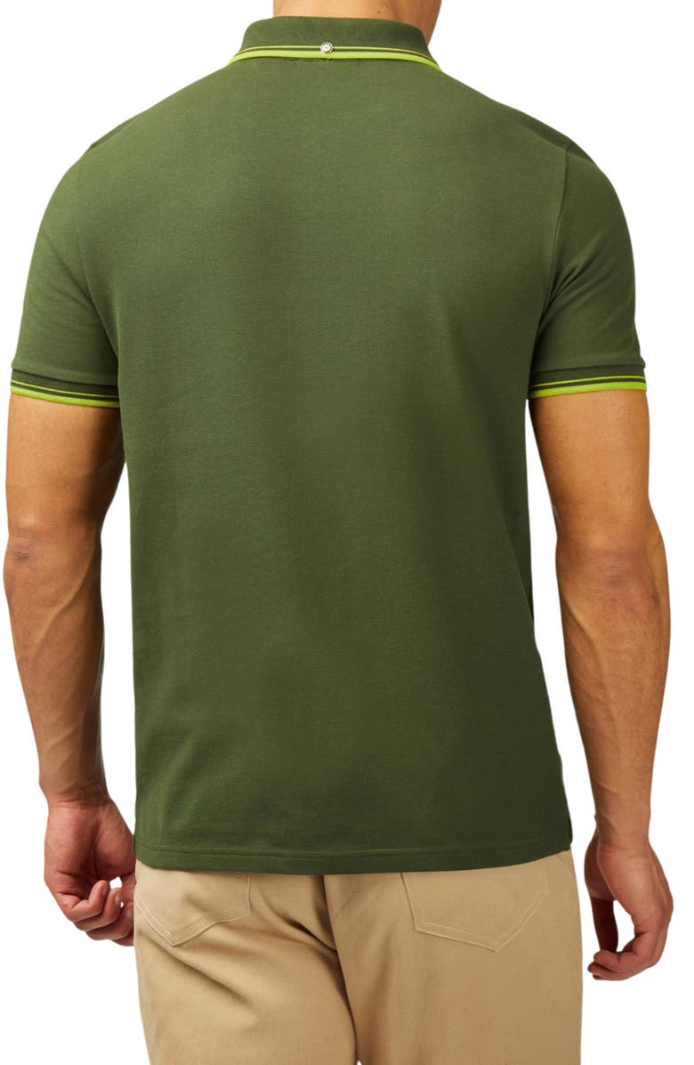 Ben Sherman Signature Tipped Organic Cotton Piqué Polo, Alternate, color, Camouflage