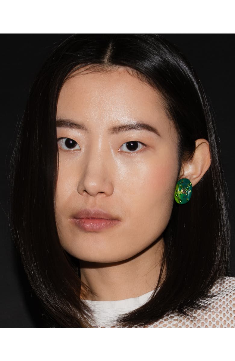 FRY POWERS SUN POWERS Resin Saucer Earrings, Alternate, color, Green