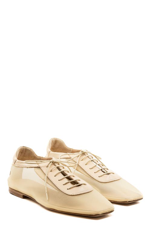 Andrea Gomez Andrea Gomez Antonia Clear Mesh Flat In Beige
