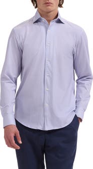 Bugatchi Devon OoohCotton® Optical Grid Print Button-Up Shirt