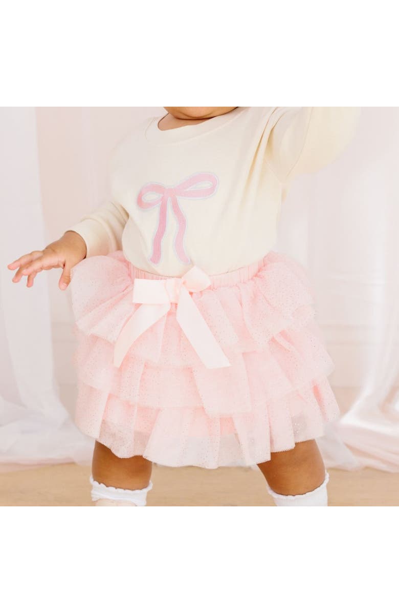 Sweet Wink Bow Patch Long Sleeve Romper, Alternate, color, 