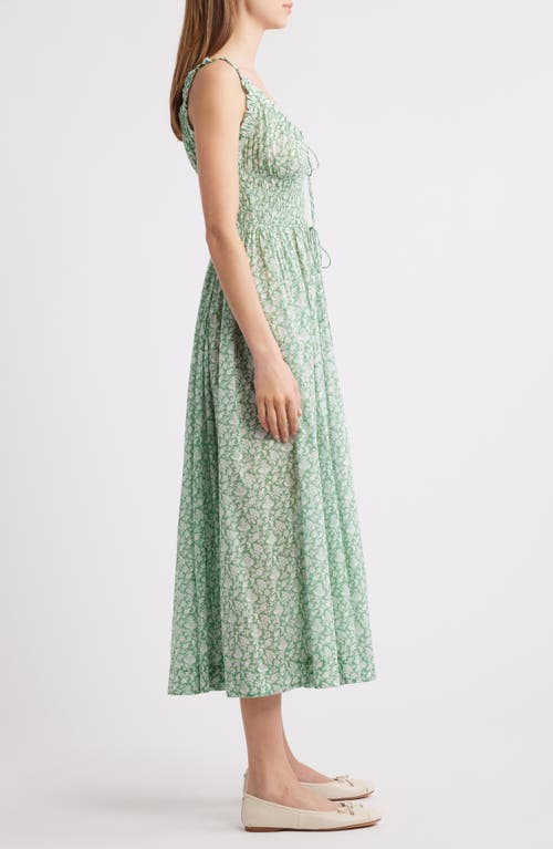 DOEN DÔEN EMMARETTA FLORAL PLEATED VOILE MAXI DRESS