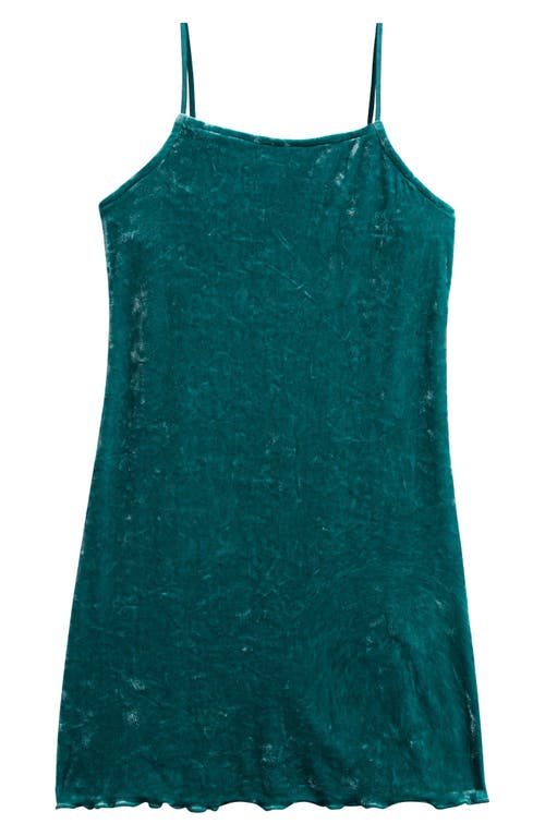 Treasure & Bond Kids' Velour Minidress in Green Storm 