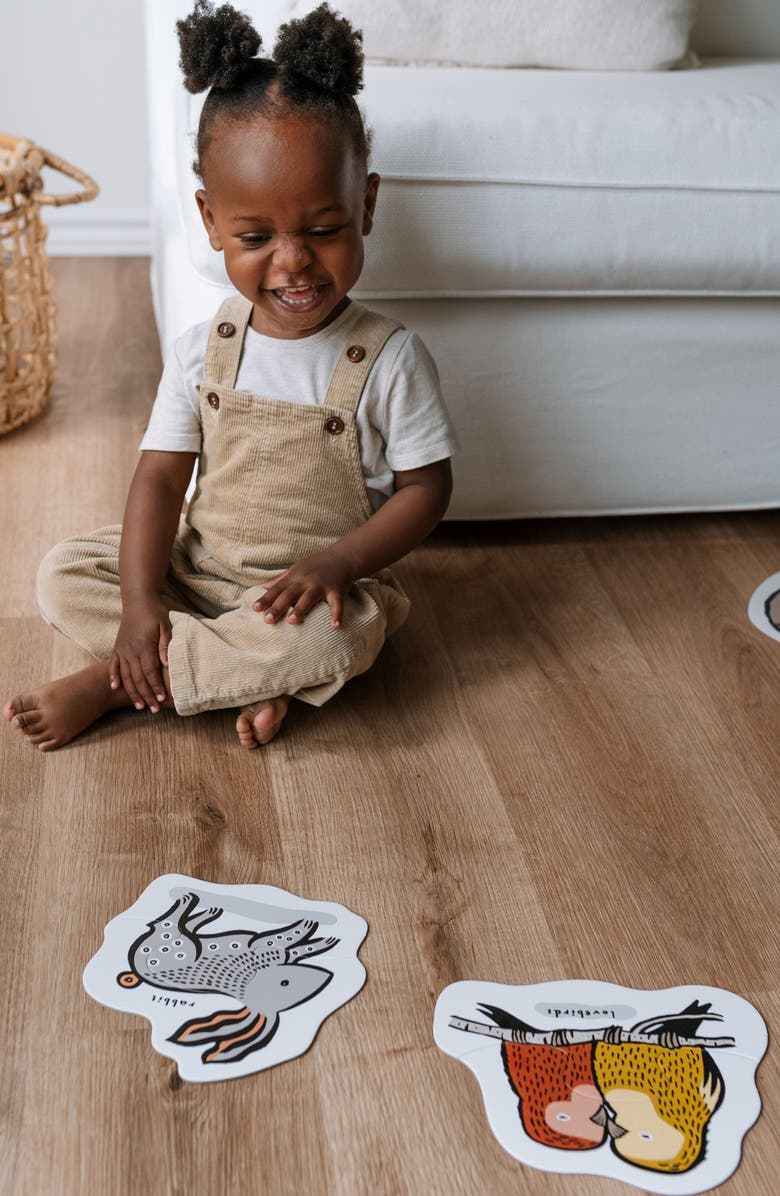 Wee Gallery Pets Beginner Floor Puzzle and Wooden Toy Stacker Bundle, Alternate, color, Pets