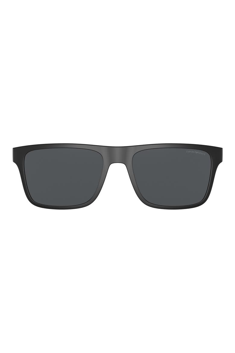 54mm Rectangular Sunglasses, Main, color, MATTE BLACK / DARK GREY