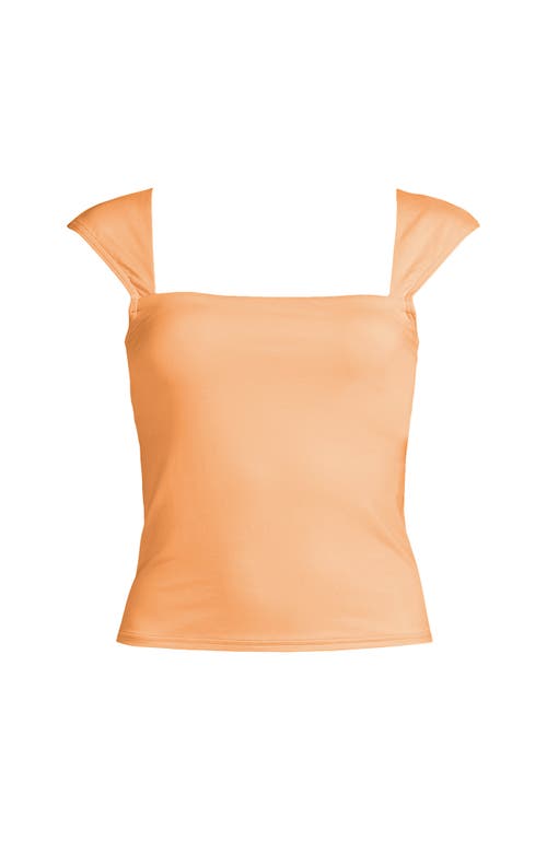 Shop Lands' End Womens Square Neck Underwire Square Back Tankini Swimsuit Top In Orange Mist