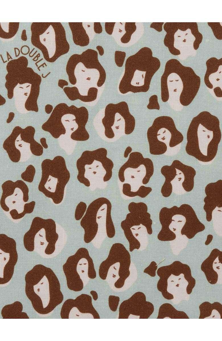 La DoubleJ Placemats Set Of 2 (35X45) Lady Leopard Acqua Acquamarin, Alternate, color, Lady Leopard Acqua Acquamarin