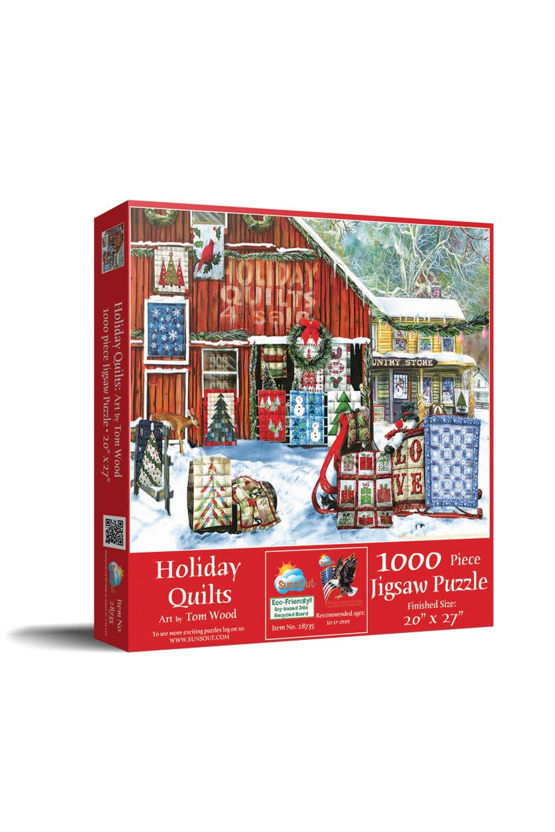 Holiday Quilts a 1000 piece Jigsaw Puzzle for Adults, Main, color, Multicolor