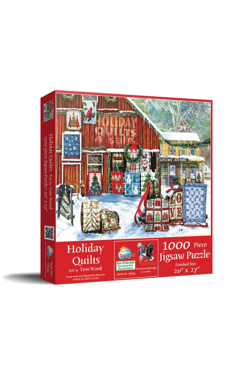 Sunsout Holiday Quilts 1000 piece Jigsaw Puzzle for Adults, Main, color, Multicolor