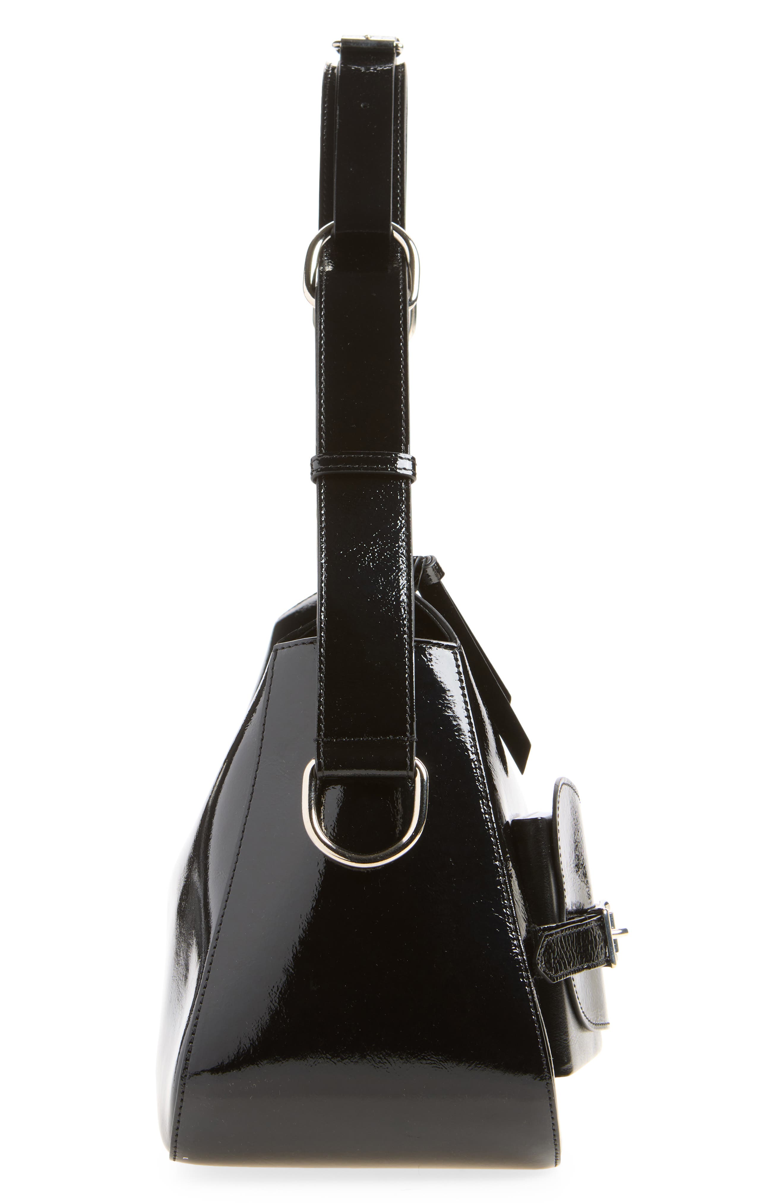 Sofia Leather Shoulder Bag, Alternate, color, BLACK