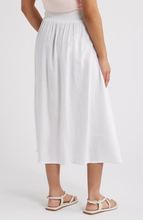 Caslon Linen Midi Skirt In White