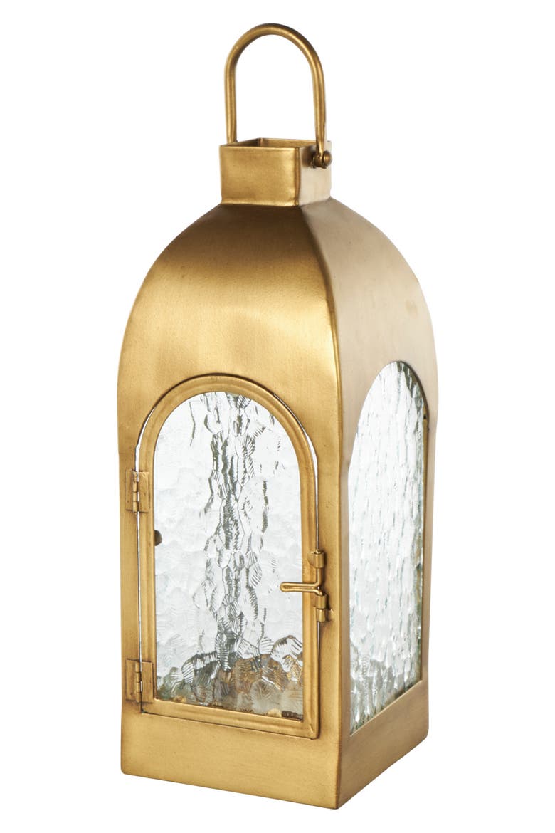 Metal Candle Lantern, Main, color, GOLD