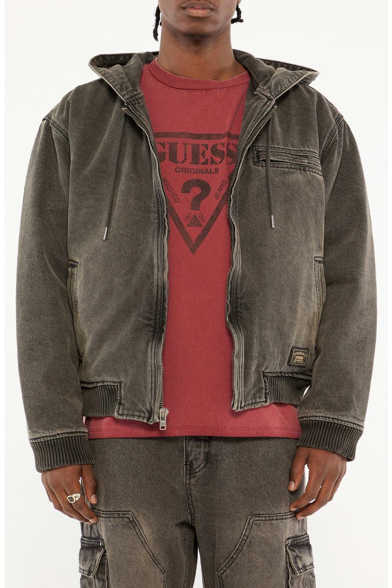 Originals Hooded Sanded Denim Zip Jacket, Main, color, GWSB