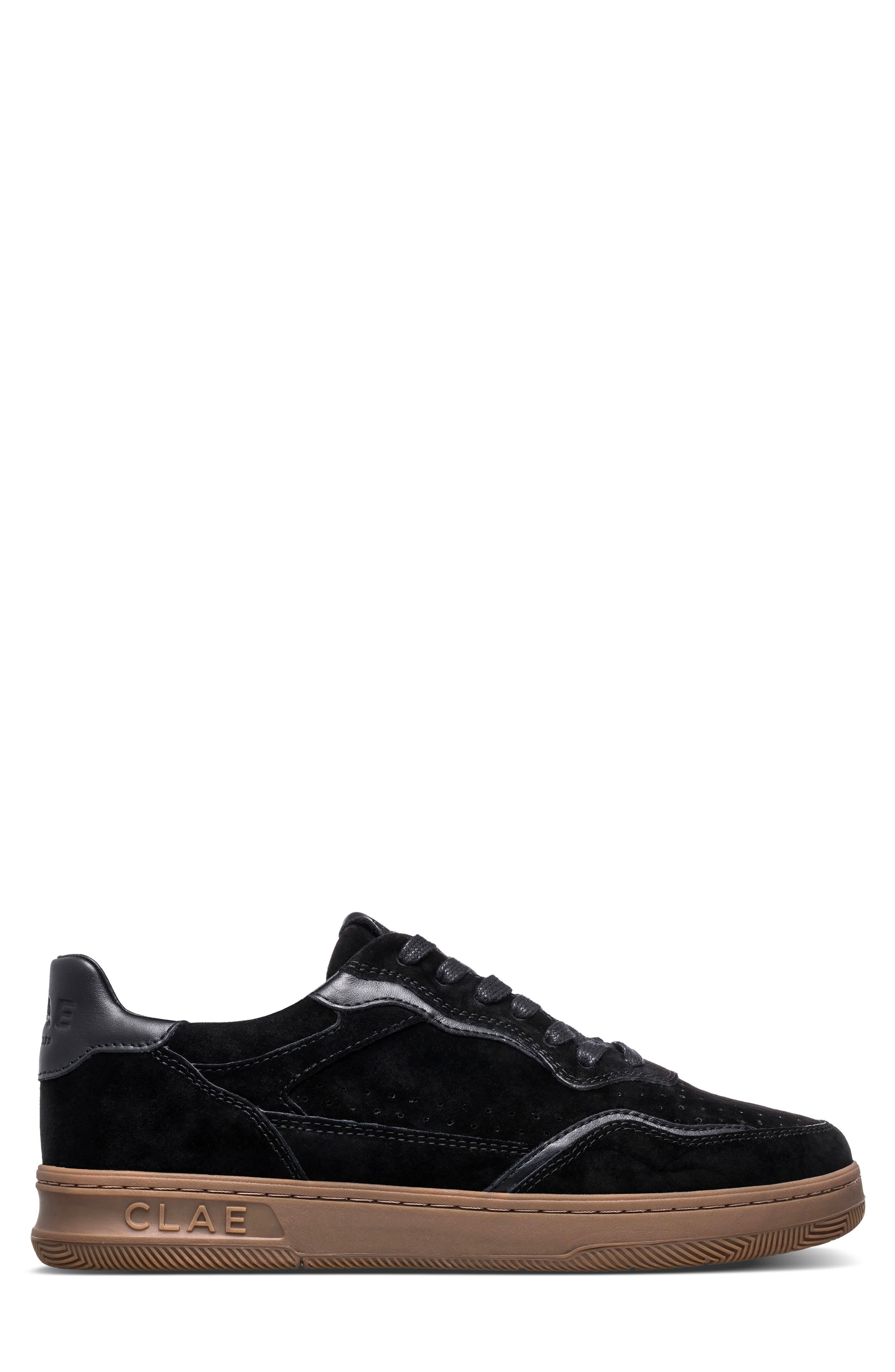 CLAE Haywood Leather Sneaker, Alternate, color, Black Dark Gum