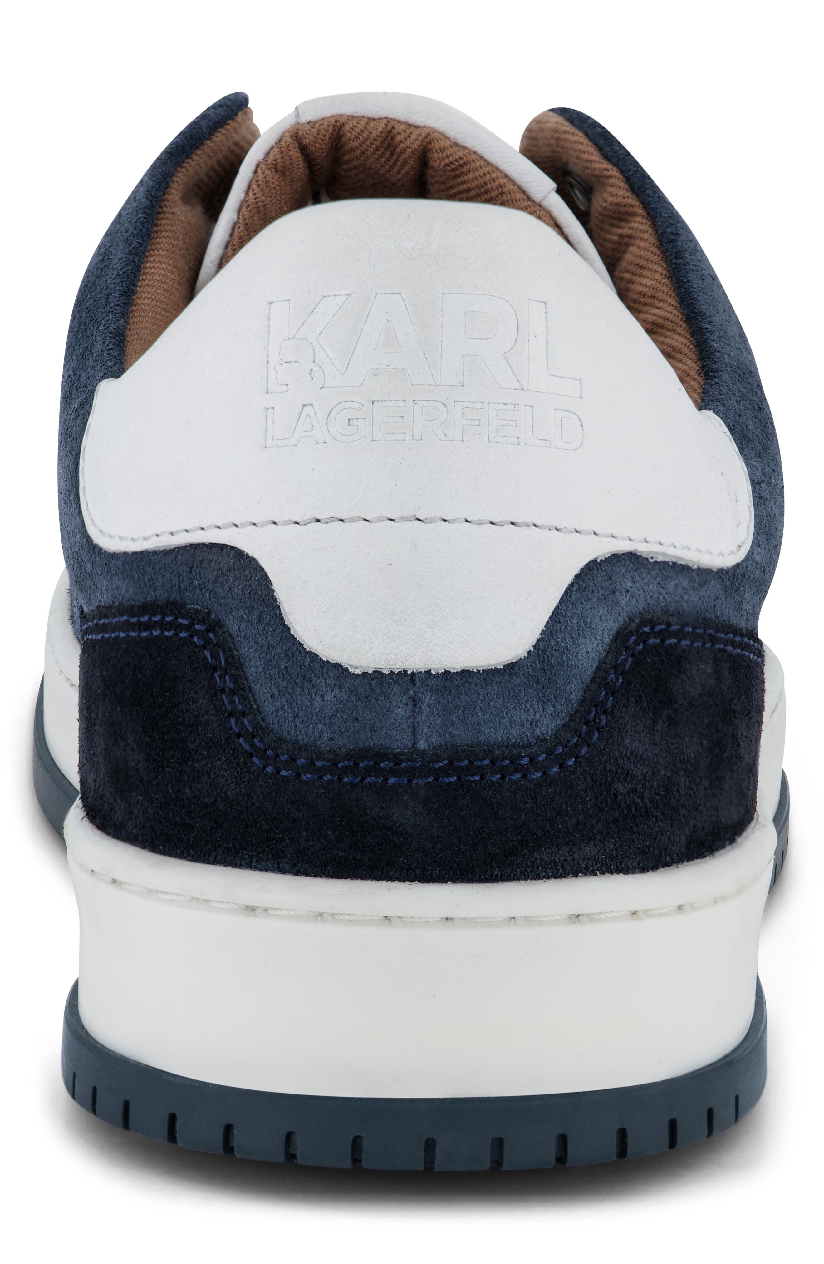 KARL LAGERFELD PARIS Roland Leather & Suede Low Top Sneaker, Alternate, color, Blue