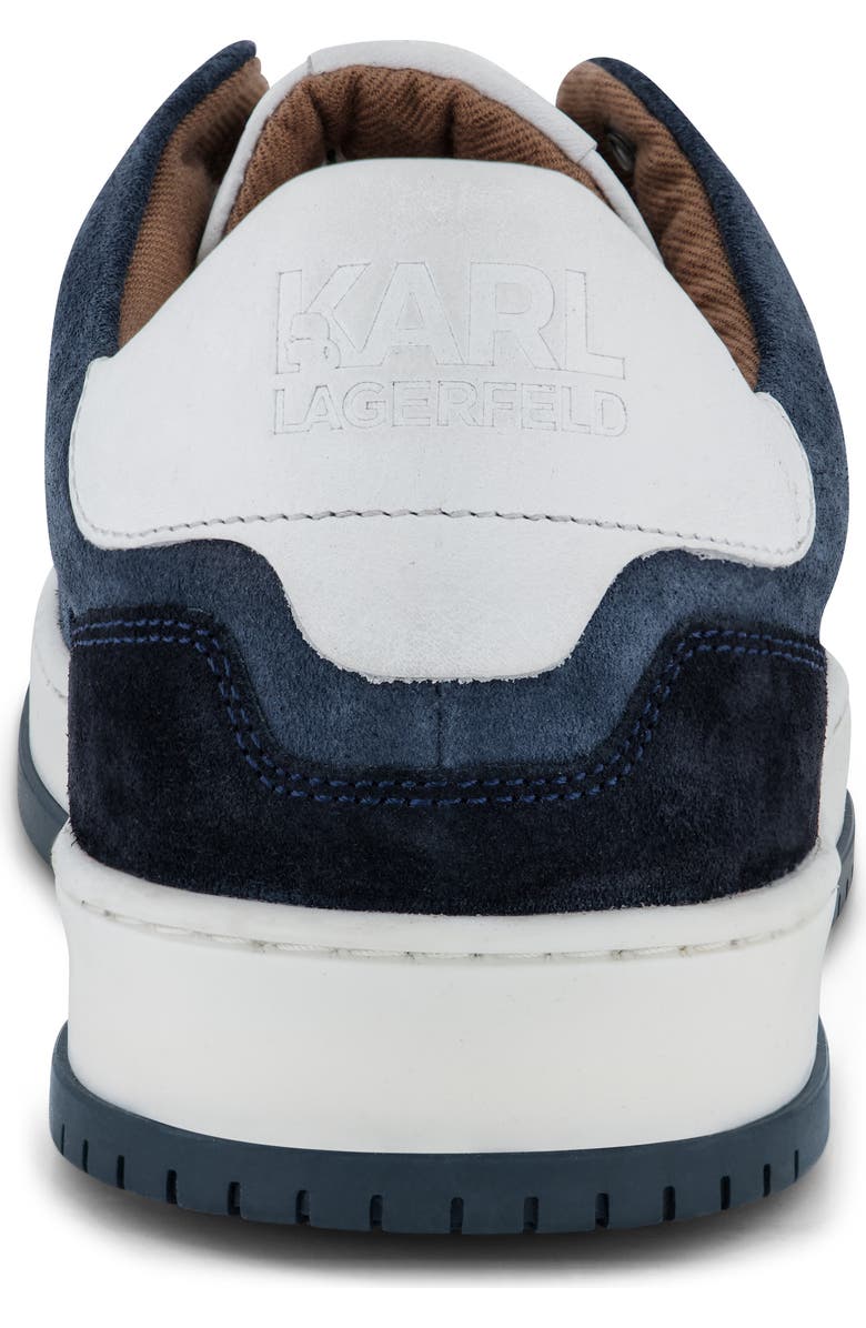 KARL LAGERFELD PARIS Roland Leather & Suede Low Top Sneaker, Alternate, color, Blue