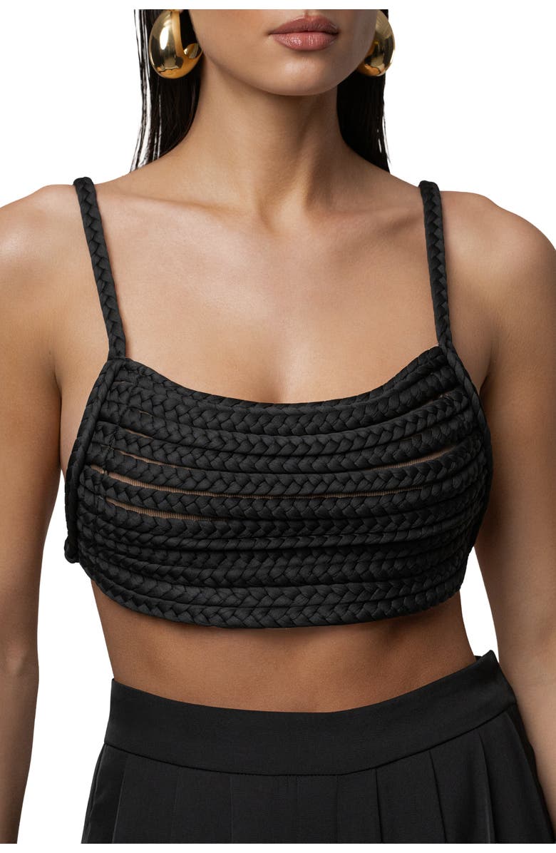 JLUXLABEL Sofie Braided Top, Main, color, Black