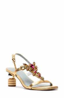 Frances Valentine Embellished T-Strap Sandal