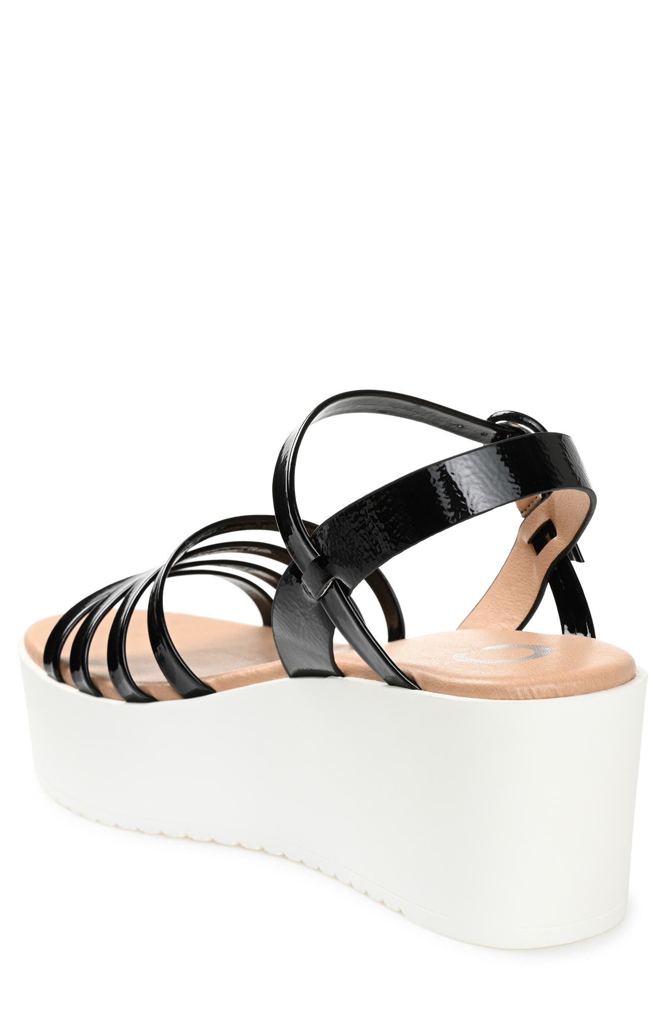 Journee Collection Miragge Platform Sandal, Alternate, color, Black