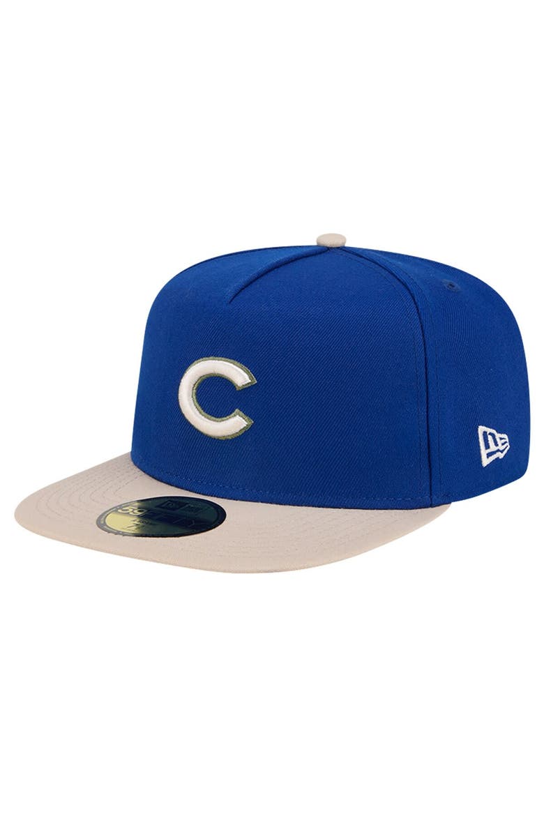 Men's New Era Royal Chicago Cubs Canvas A-Frame 59FIFTY Fitted Hat, Alternate, color, Royal