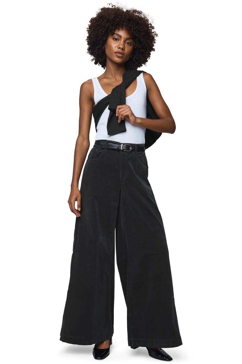 Monroe Wide Leg Corduroy Pants, Alternate, color, BLACK