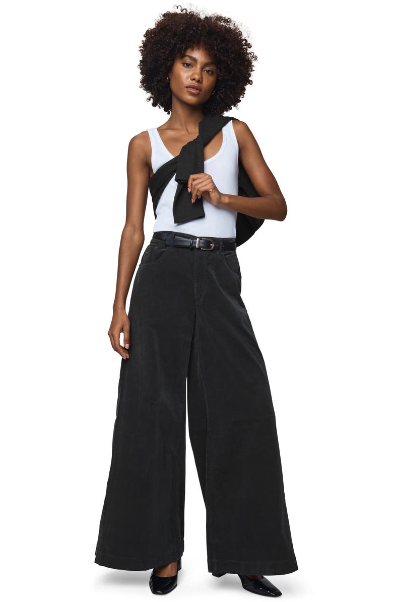 Splendid Monroe Wide Leg Corduroy Pants, Alternate, color, Black