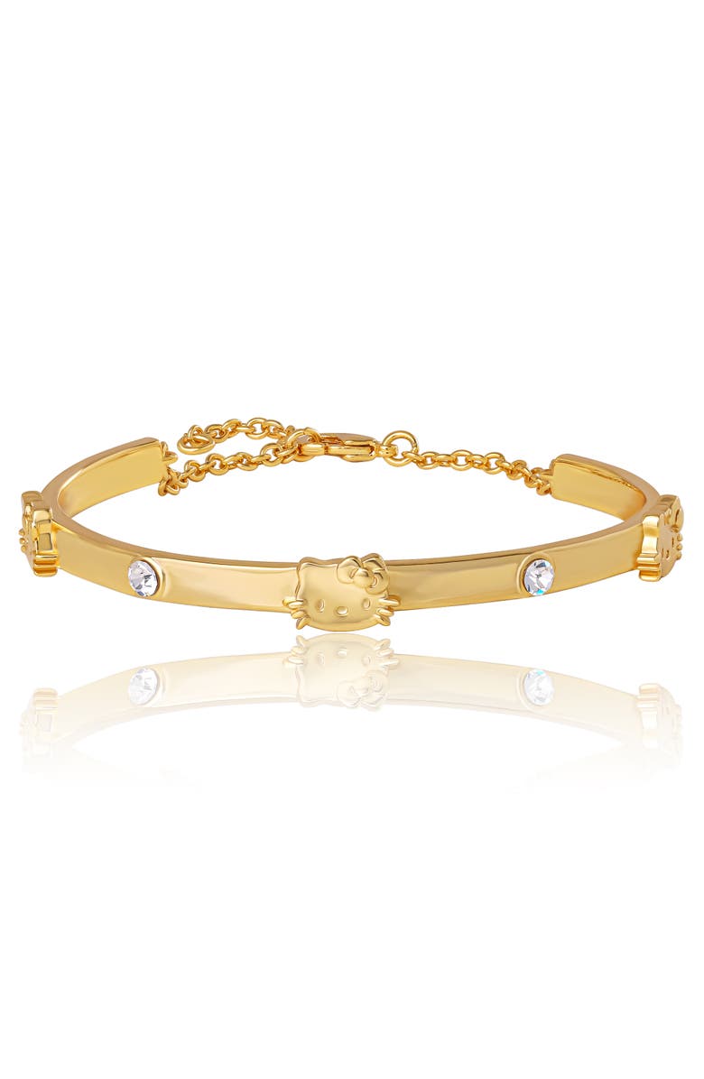Hello Kitty Station Bracelet, Gold-Tone, Crystal Accents, Main, color, Gold Tone
