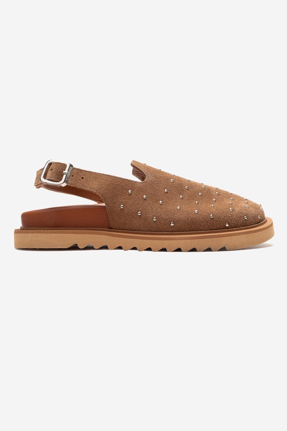 Our Leather Studded Clogs, Alternate, color, Cognac Suede