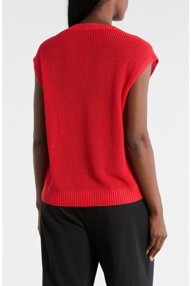 Organic Linen & Organic Cotton Sweater Vest, Alternate, color, CHERRY