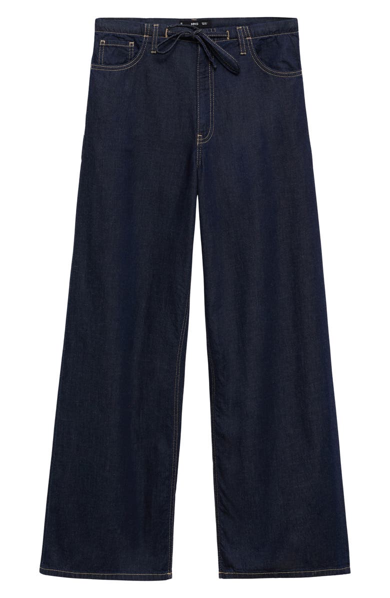 MANGO Topstitch Wide Leg Jeans, Alternate, color, Open Blue