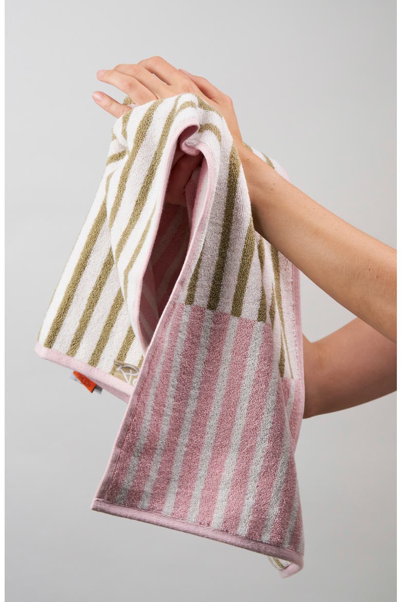 Block Swap Hand Towel, Alternate, color, WHITE/ PINK/ KHAKI