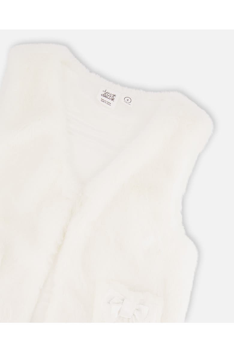 Little Girl's Faux Fur Vest Off White, Alternate, color, Off White