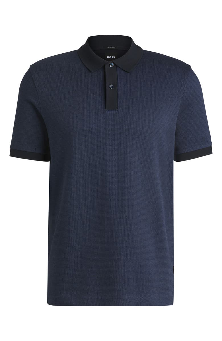 BOSS Parlay Cotton Piqué Polo, Alternate, color, Dark Blue