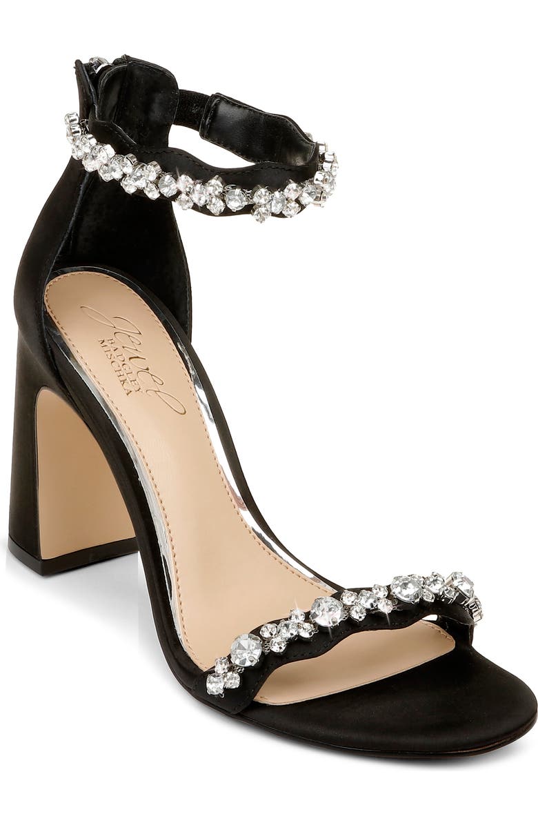 Jewel Badgley Mischka Odessa Crystal Block Heel Sandal, Main, color,