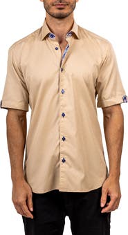 Maceoo Galileo Ascension 0079 Contemporary Fit Short Sleeve Button-Up Shirt