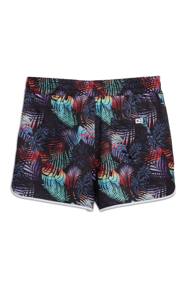 TomboyX High Waist Swim 2.5-Inch Board Shorts, Alternate, color, Palm Dreams
