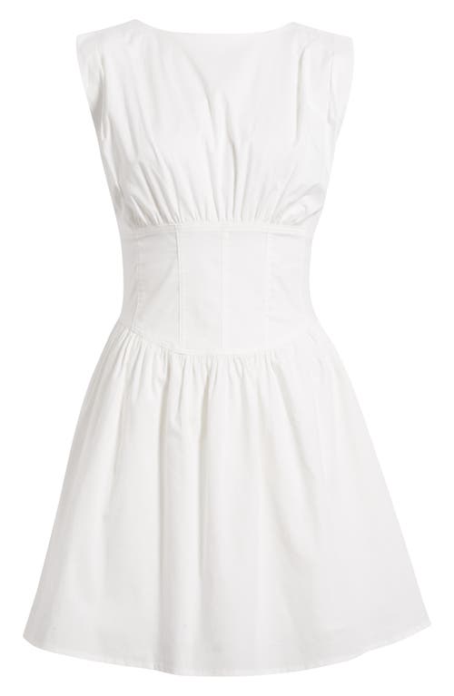 Open Edit Gathered Stretch Cotton Poplin Minidress