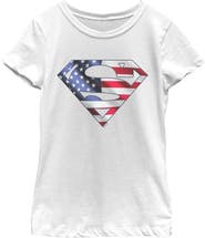 SUPERMAN Girl's Superman American Shield Logo Graphic T-Shirt