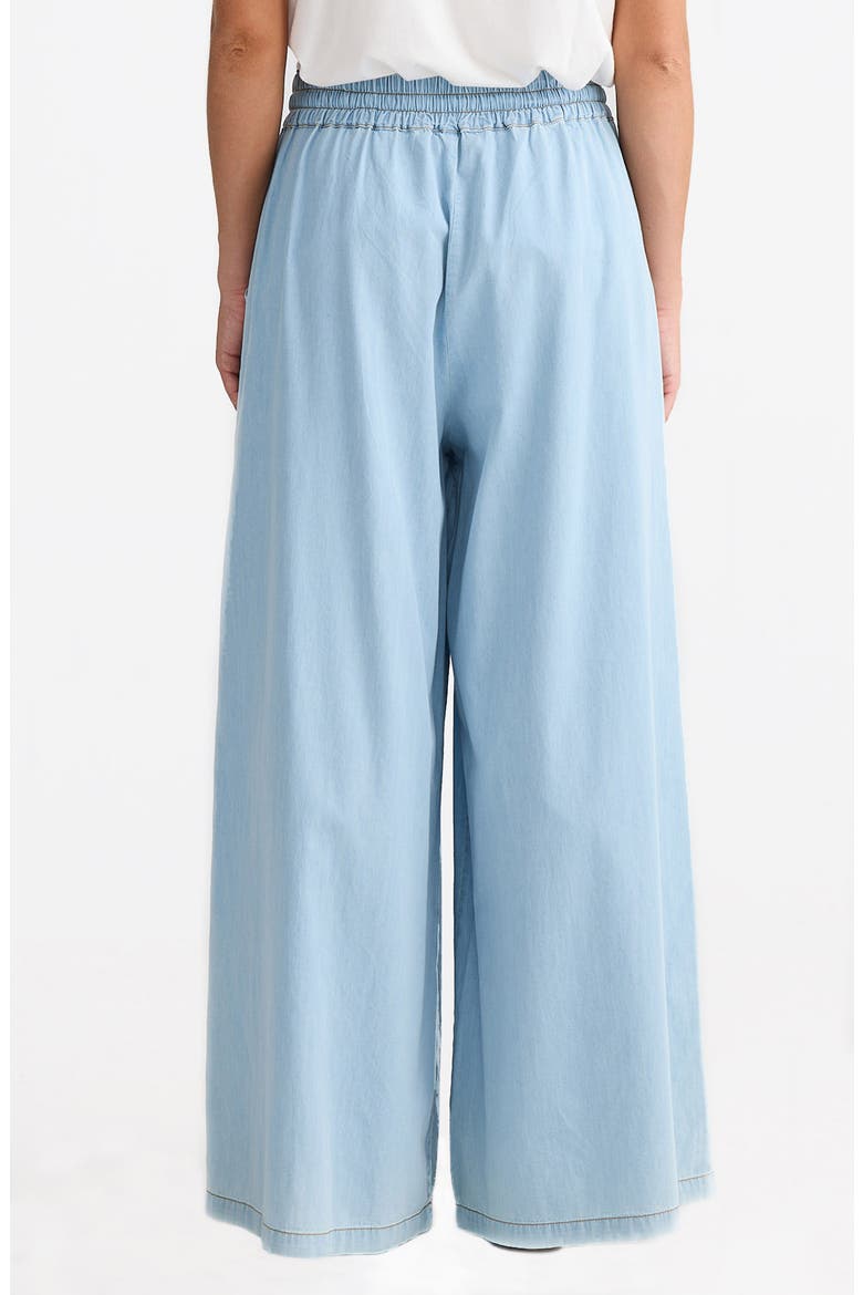Freedom Wide Leg Cotton Drawstring Pants, Alternate, color, LIGHT DENIM