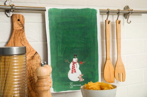 C & F Home C&f Home Snowman Alphabet Printed Kitchen Towel In Green