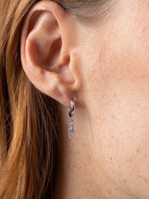 Saint + Sofia Astral Lightning Charm Drop Earrings In Silver