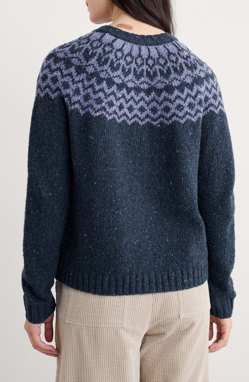 Seasalt Cornwall Port Kinnis Fair Isle Merino Wool Blend Cardigan In Blue