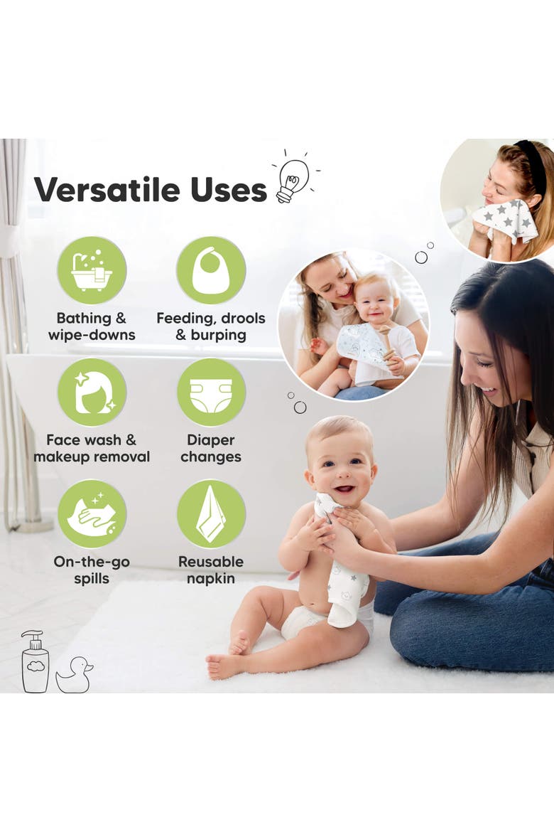 6-Pack Cami Baby Washcloths, Alternate, color, Constellation
