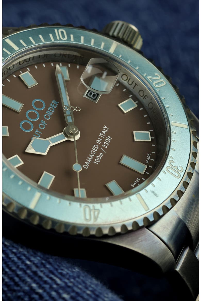 Casanova Bracelet Watch, 44mm, Alternate, color, TURQUOISE AND BROWN