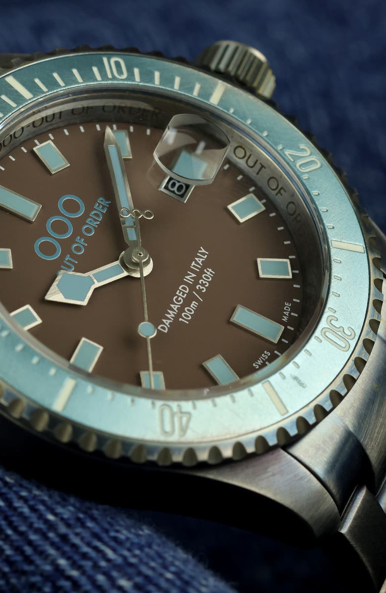 OUT OF ORDER Casanova Bracelet Watch, 44mm, Alternate, color, Turquoise And Brown